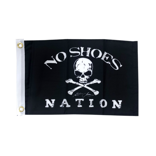 Kenny Chesney No Shoes Nation BLACK Flag-11” X 18” Boat Flag w/ Grommets