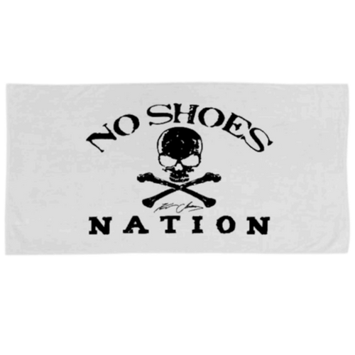No Shoes Nation White Beach Towel