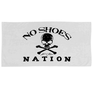 No Shoes Nation White Beach Towel