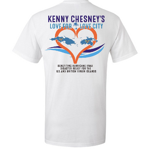 OFFICIAL KENNY CHESNEY LOVE FOR LOVE CITY SHORT SLEEVE WHITE TEE